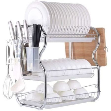 Nunix 3Tier Stainless Steel Dish Drainer Drying Rack