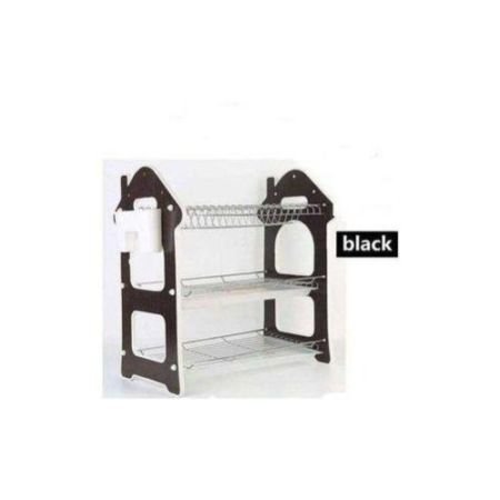 Nunix 3 Tier Wooden Stainless Steel Utensils/dish Rack