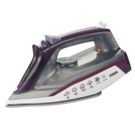 MIKA Steam Iron, Ceramic Soleplate, White & Purple MIST3231C