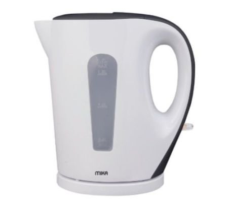 MIKA Kettle, 1.7L, Plastic, Cordless, Open Element, Cream White & Black MKT1105WB