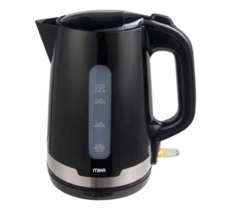 MIKA Kettle, 1.7L, Plastic, 360º Cordless ,Concealed Element, Black with S.S. Trim MKT1204B