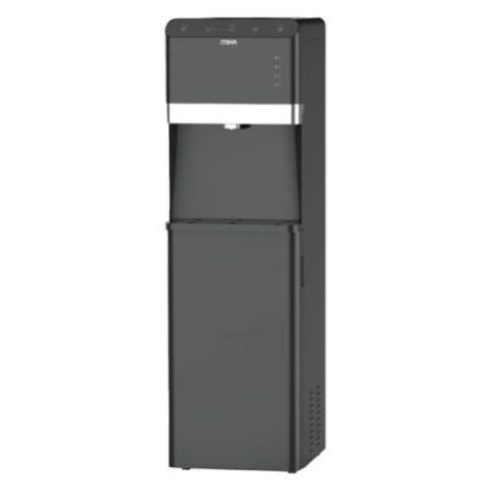 MIKA Water Dispenser, Standing, With Sensor Taps , Bottom Load, Hot, Normal & Cold, Compressor Cooling (3 Taps), Black & Silver MWDB2904BS