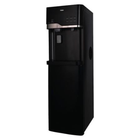 MIKA Water Dispenser with Ice Maker, Floor Standing, Bottom Load, Black & Silver MWDB3002BS