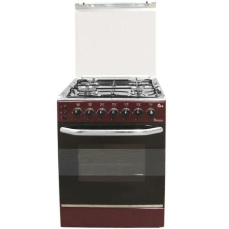 Ramtons 4 GAS 55X55 DARK RED COOKER - EB/303